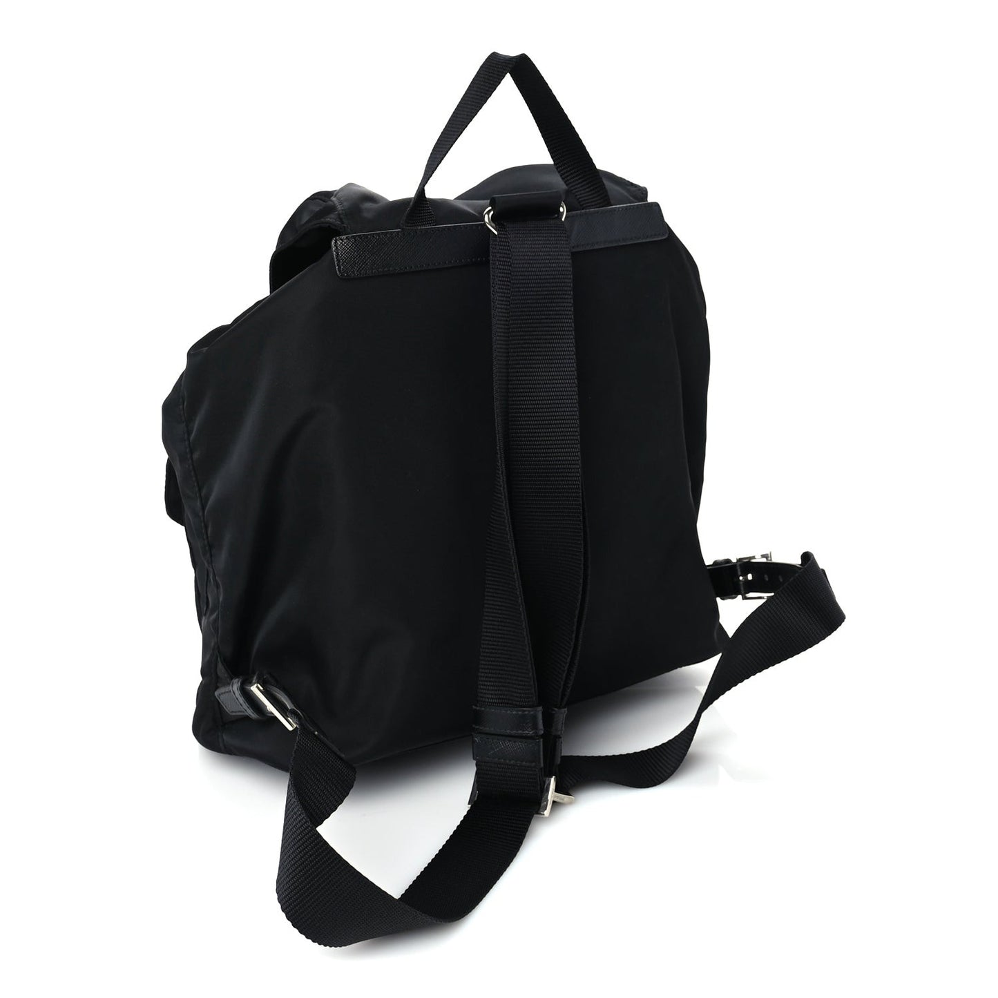 Re-Nylon Vela Saffiano Medium Backpack Black