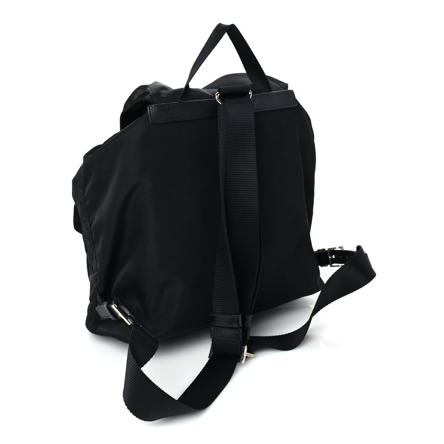 Prada Re-Nylon Vela Saffiano Medium Backpack Black 2 of 8