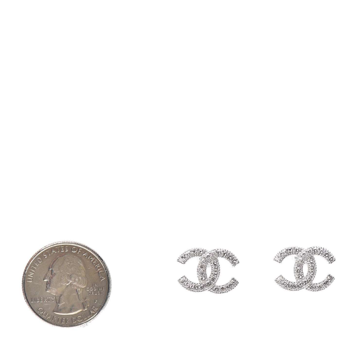 Crystal CC Earrings Silver