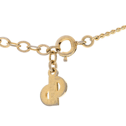 Christian Dior Metal Crystal CD Logo Pendant Necklace Gold 5 of 5