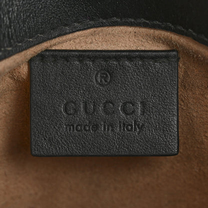 Gucci Calfskin Matelasse Super Mini GG Marmont Shoulder Bag Black 6 of 7