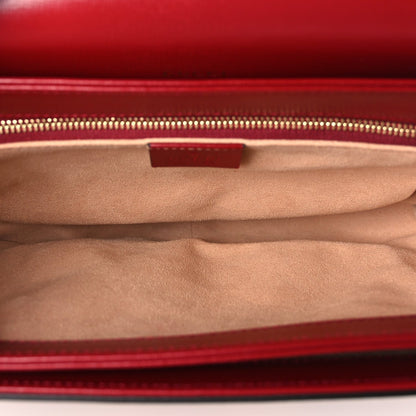 Gucci GG Supreme Monogram Azalea Calfskin Horsebit 1955 Shoulder Bag Beige Ebony New Cherry Red 4 of 9