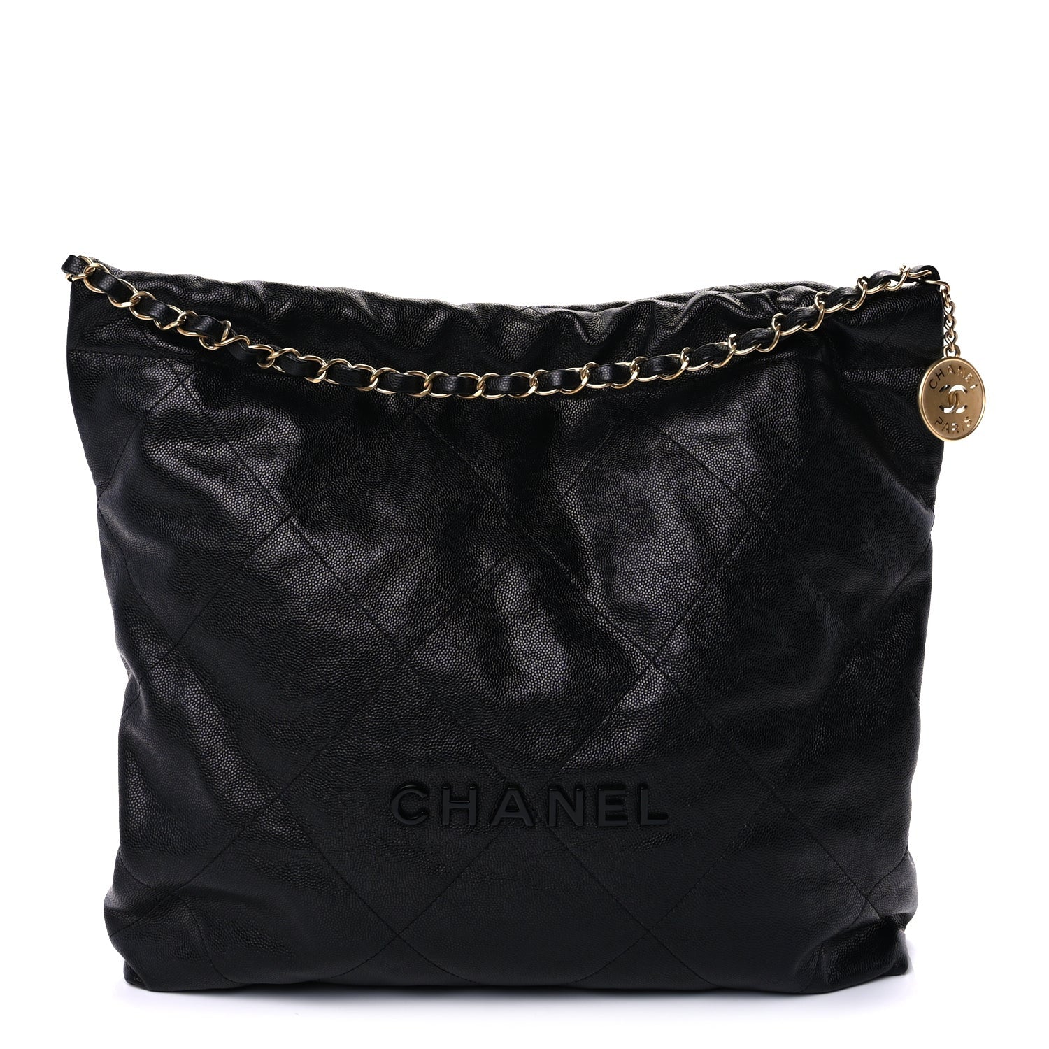 Chanel Shiny Caviar Quilted Monochrome  22  Black 2 of 7