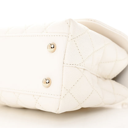 Chanel Caviar Quilted Mini Coco Handle Flap White 10 of 11