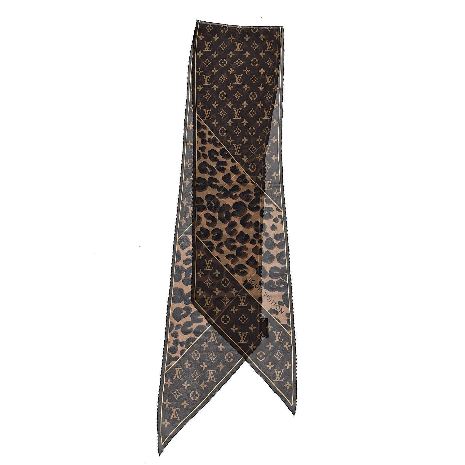 Louis Vuitton Silk Crepe Leopard Monogram Scarf 3 of 5