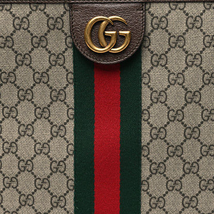 Gucci GG Supreme Monogram Web Ophidia Tote Brown 8 of 13