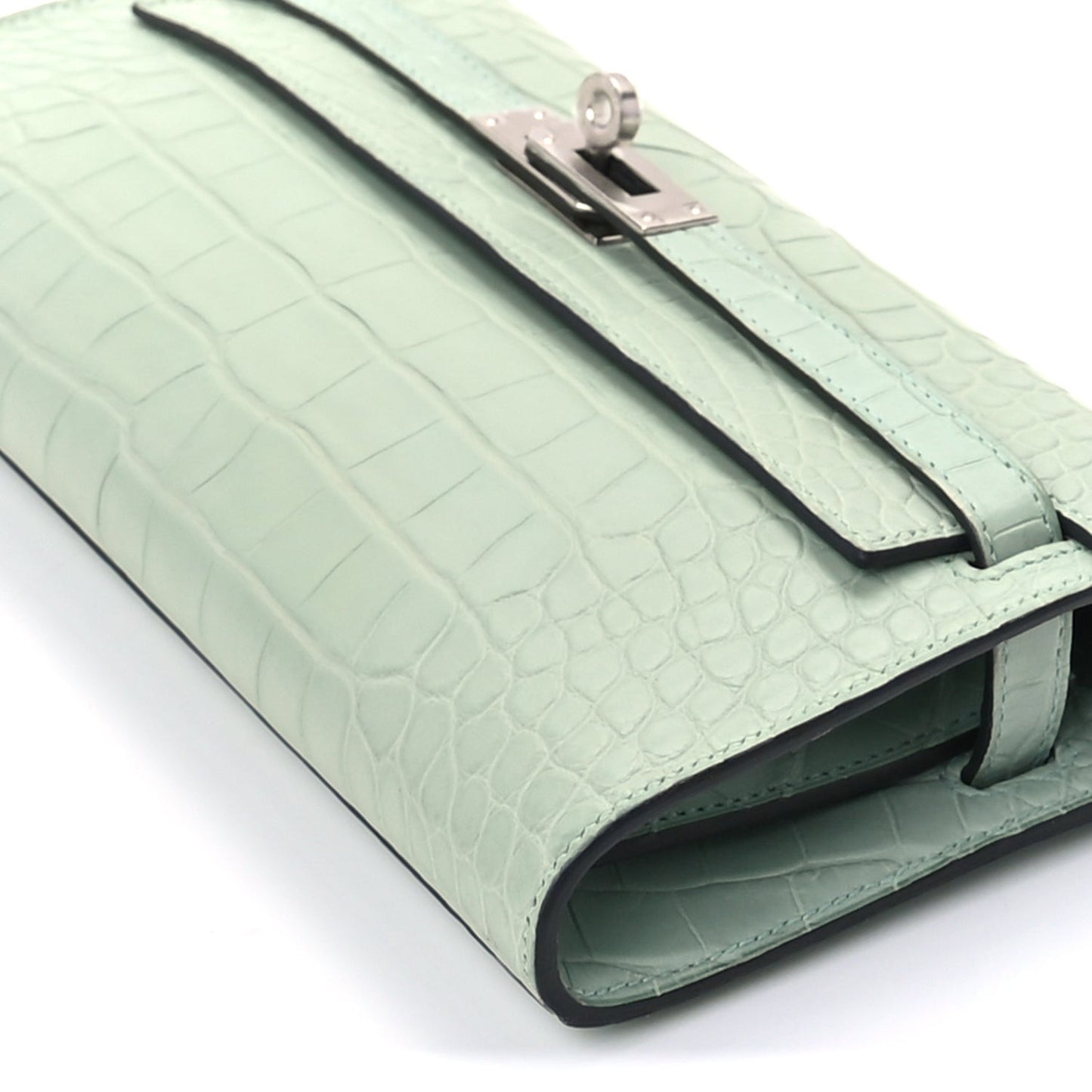 Matte Alligator Kelly Wallet To Go Vert D Eau