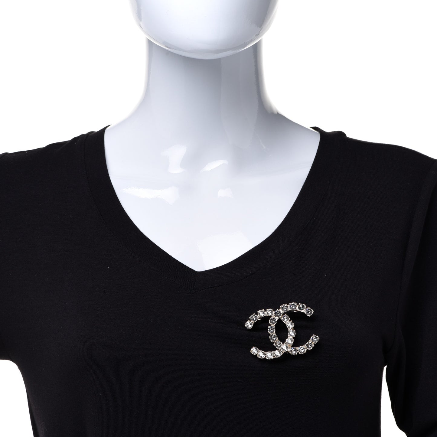 Crystal Coco's Pearls CC Brooch Light Gold