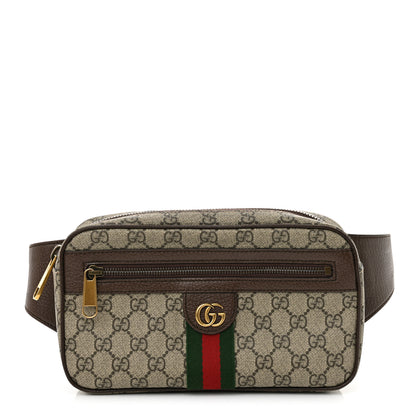 Gucci Soft GG Supreme Monogram Medium Ophidia Belt Bag Dark Brown 1 of 10