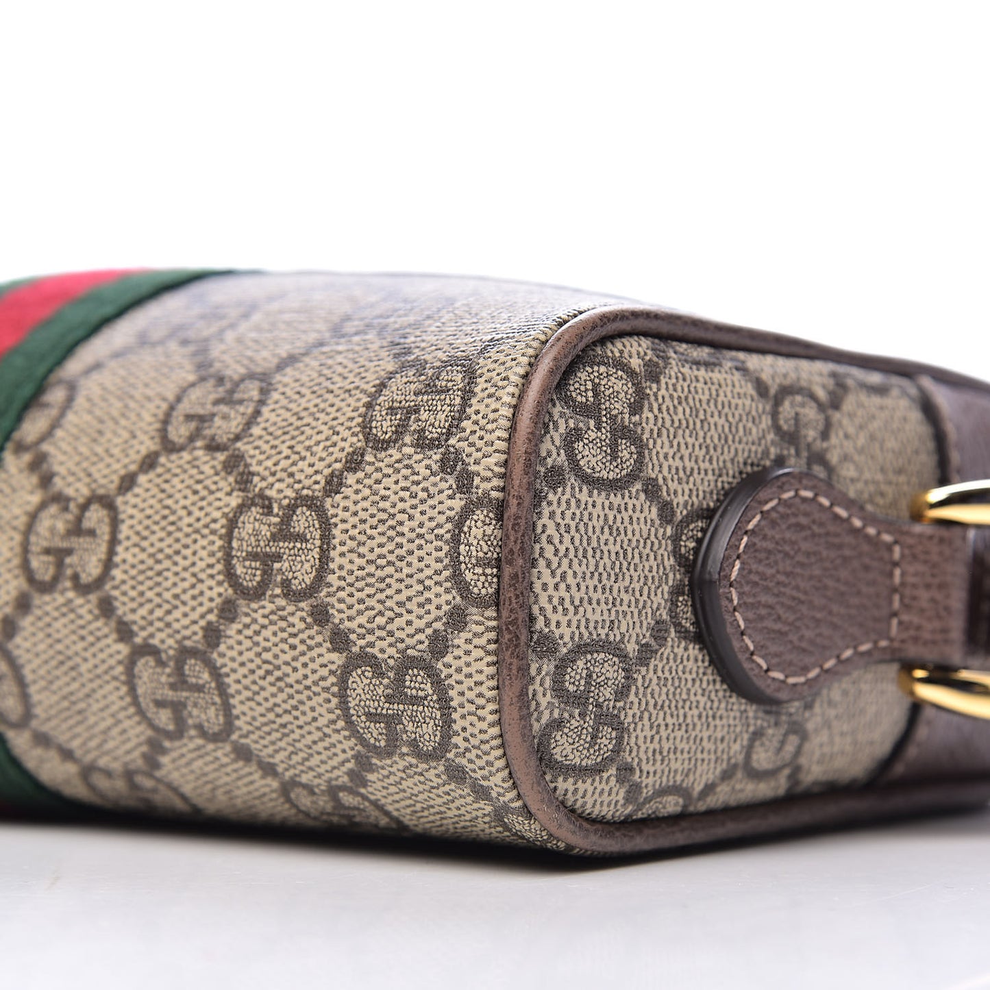 GG Supreme Monogram Web Mini Ophidia Shoulder Bag Brown
