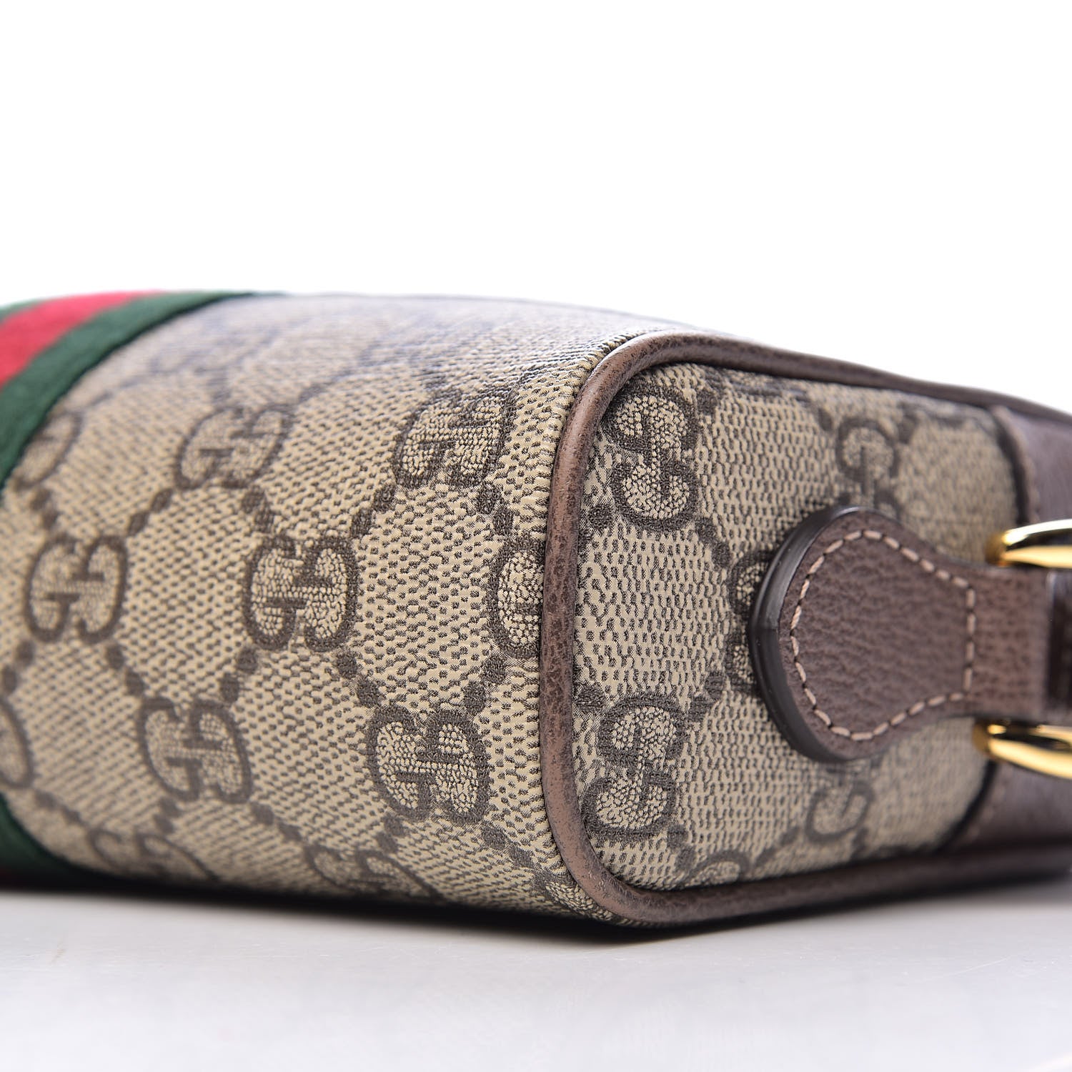 Gucci GG Supreme Monogram Web Mini Ophidia Shoulder Bag Brown 10 of 11