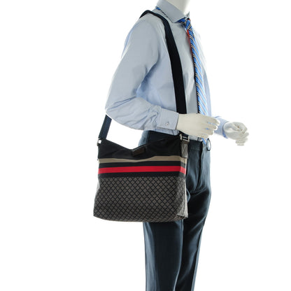 Gucci Nylon Diamante Medium Flat Messenger Bag Navy 2 of 7