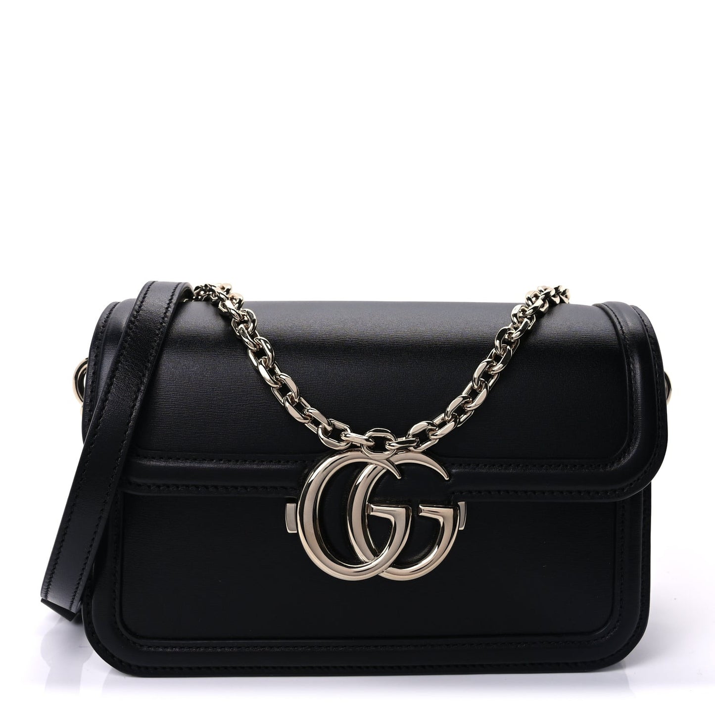 Calfskin Go Small Shoulder Bag  Black