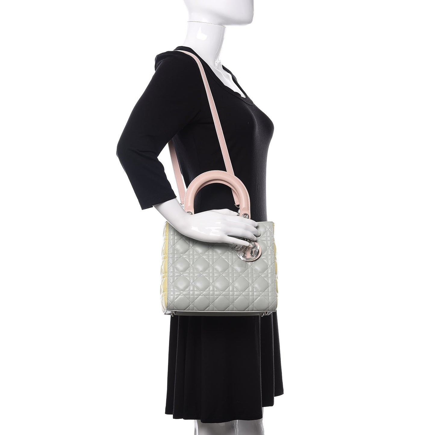 Lambskin Cannage Medium Tri-Color Lady Dior Multicolor