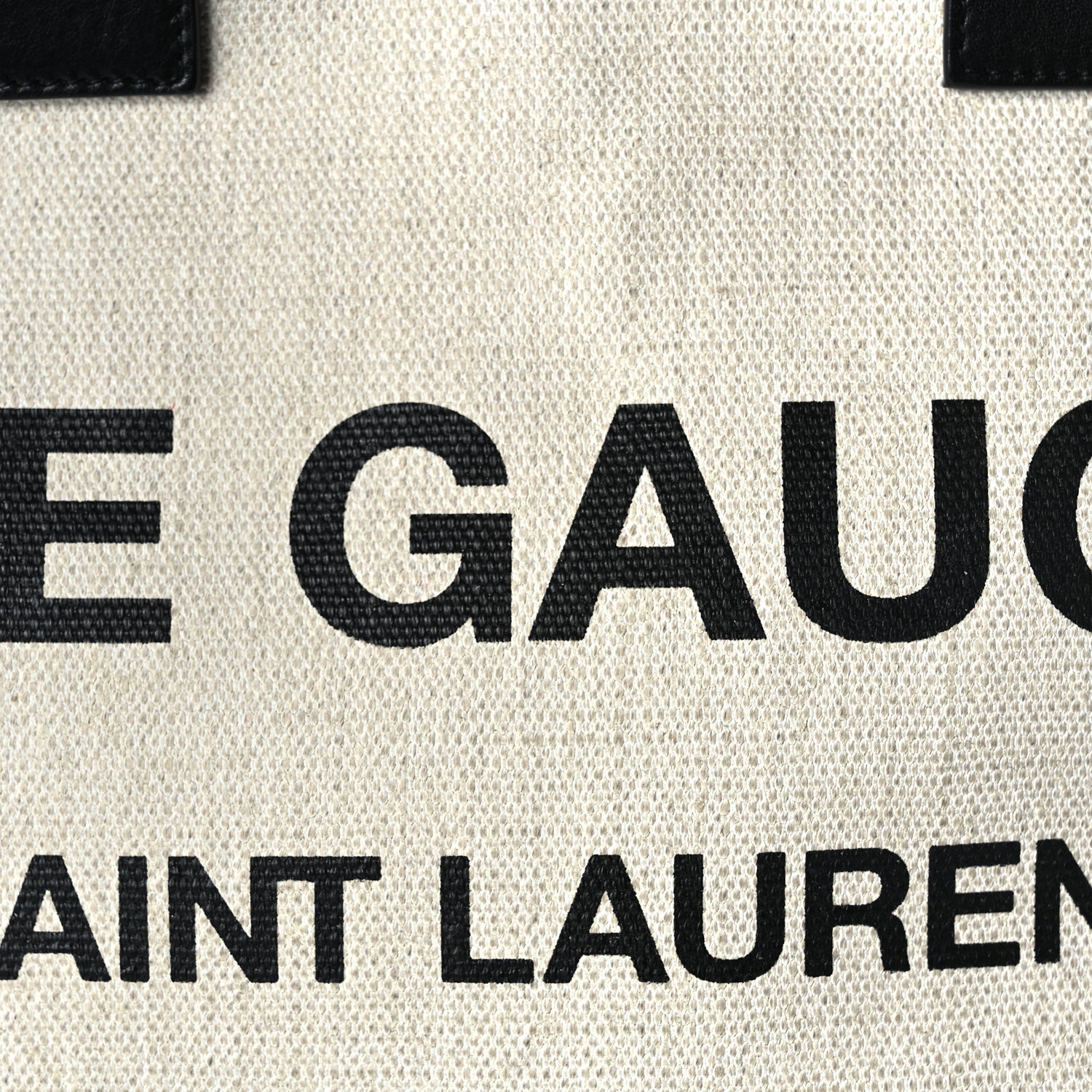 Saint Laurent Linen Calfskin Rive Gauche Tote Optic White 6 of 8