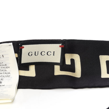 Gucci Silk Square G Neck Bow Scarf Black 3 of 4