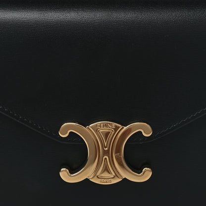Celine Shiny Calfskin Triomphe Margo Wallet on Chain Black 6 of 8