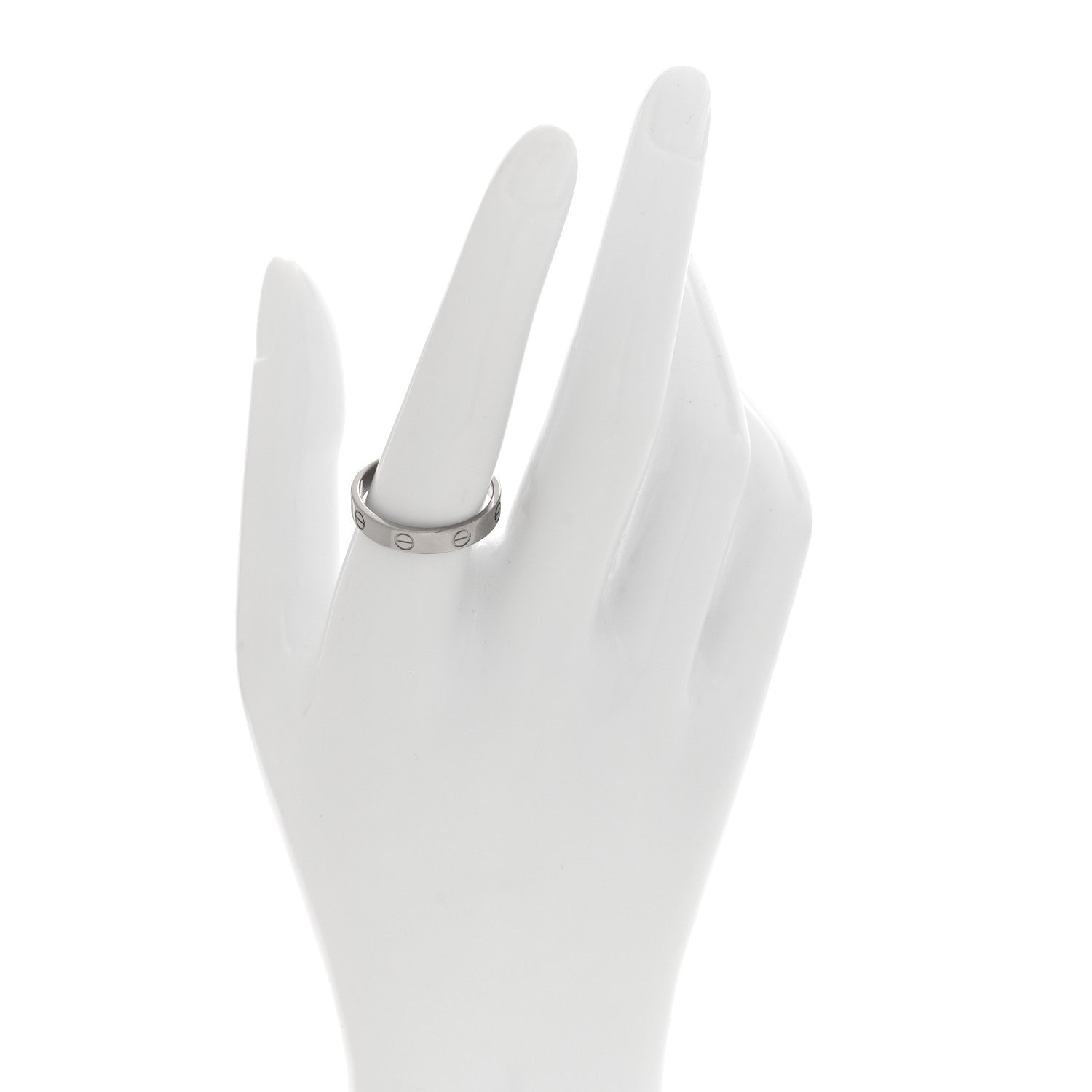 Cartier 18K White Gold 4mm LOVE Wedding Band Ring 58 8.5 2 of 4