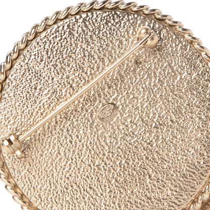 Chanel Logo Button Brooch Gold 4 of 4