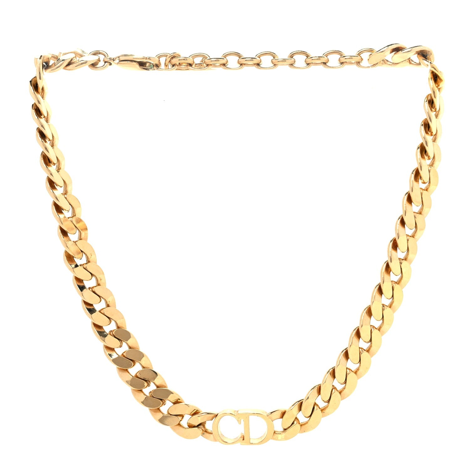 Christian Dior Metal Danseuse Etoile Chain Choker Necklace Gold 1 of 5