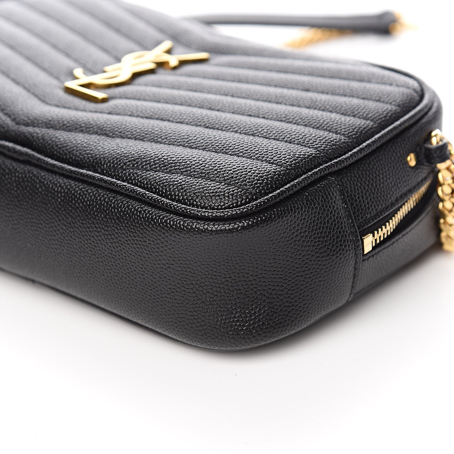 Saint Laurent Grain De Poudre Matelasse Monogram Mini Lou Camera Bag Black 9 of 11