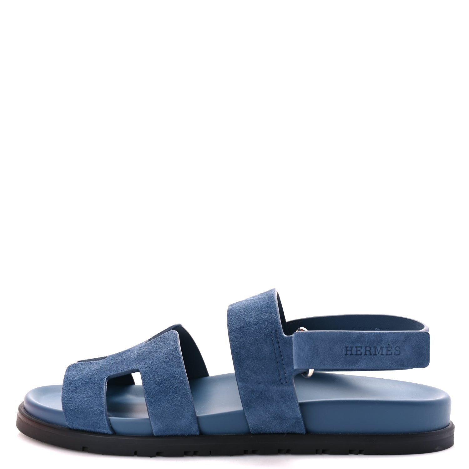 Hermes Suede Goatskin Womens Genius Sandals 39.5 Bleu Celeste 1 of 8