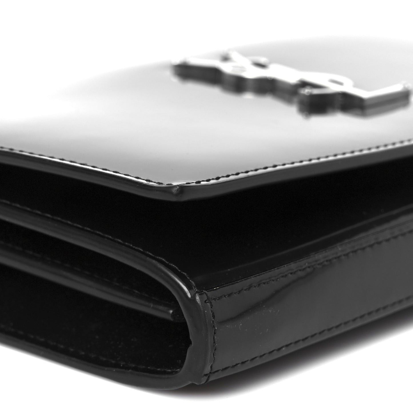 Patent Calfskin Monogram Kate Wallet On Chain Black