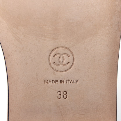 Chanel Lambskin Quilted CC Mules 38 Beige Black 9 of 12