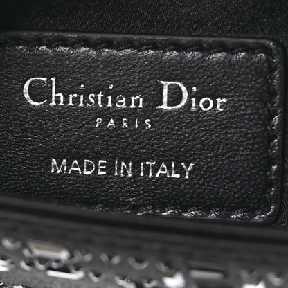 Christian Dior Satin Crystal Cannage Mini Lady Dior Black 6 of 9