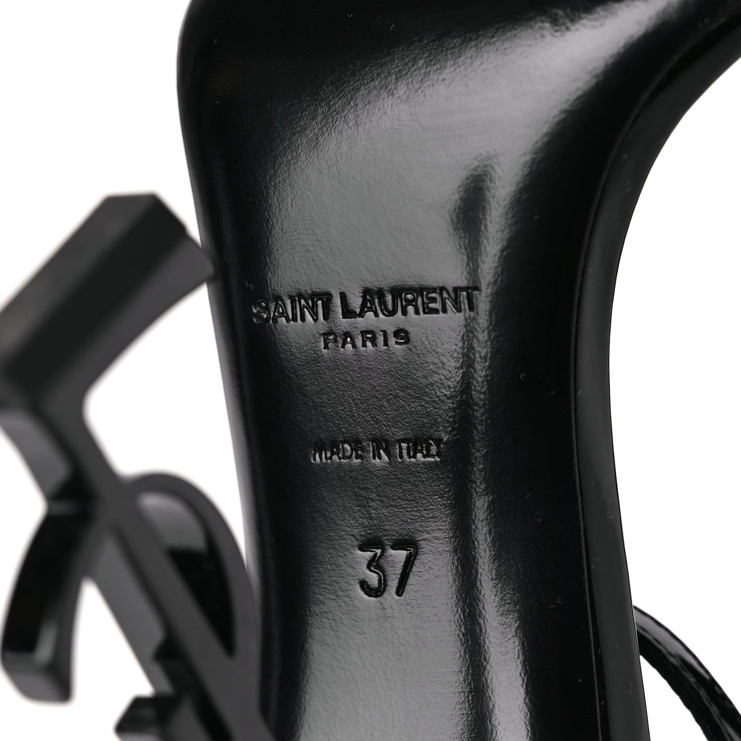 Patent Calfskin Opyum 110 Sandals 37 Black