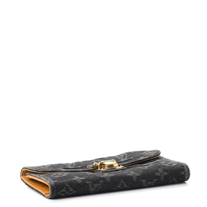 Louis Vuitton Denim Amelia Wallet Black 4 of 13