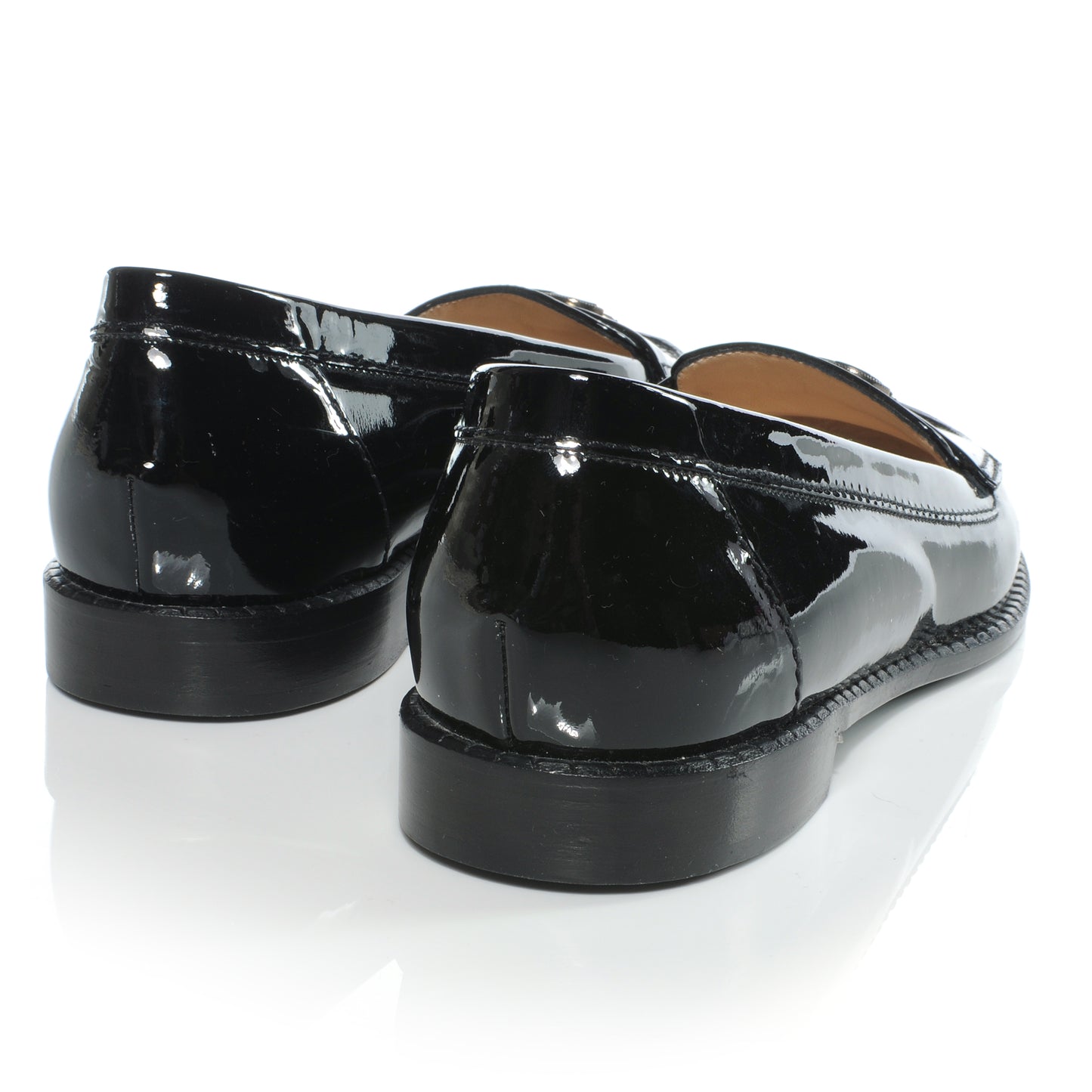 Patent Leather Loafers 38.5 Black