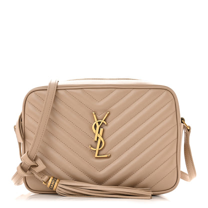 Saint Laurent Calfskin Matelasse Monogram Lou Camera Bag Dark Beige 1 of 16