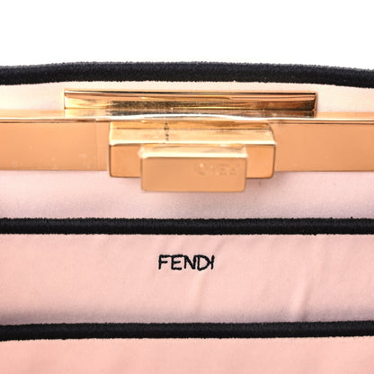 Fendi Melange Flannel Satin Threaded Edge Medium Peekaboo I SEE U Satchel Grigio Bois de Rose 5 of 7