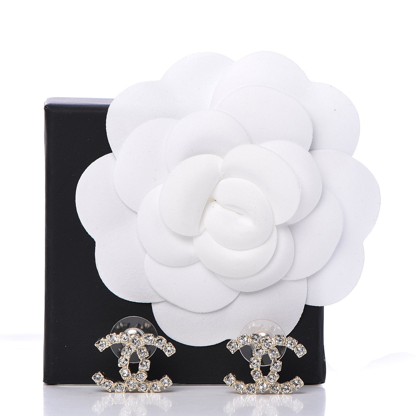 Crystal CC Earrings Gold