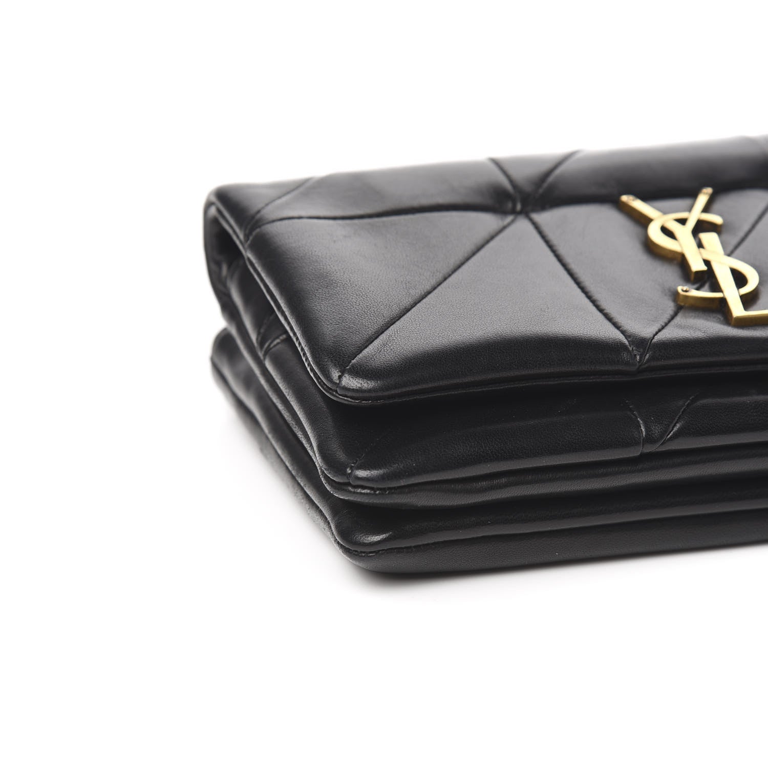 Saint Laurent Lambskin Patchwork Monogram Jamie Chain Wallet Black 8 of 11