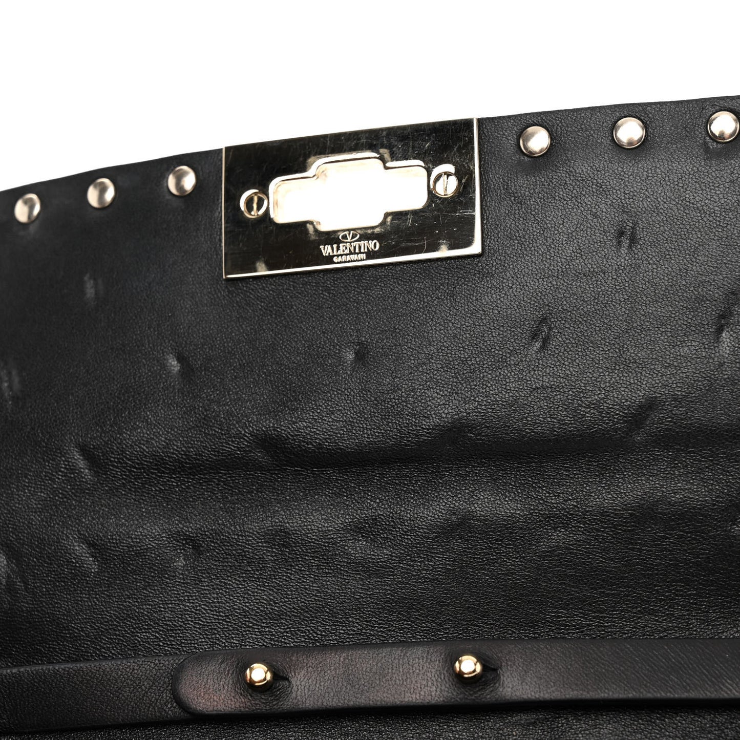 Nappa Rockstud Spike Wallet On Chain Black