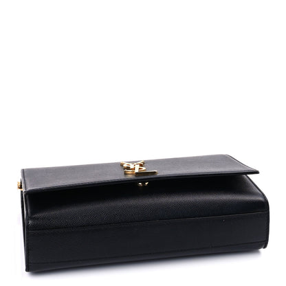 Saint Laurent Grain De Poudre Medium Classic Monogram Kate Satchel Black 3 of 7