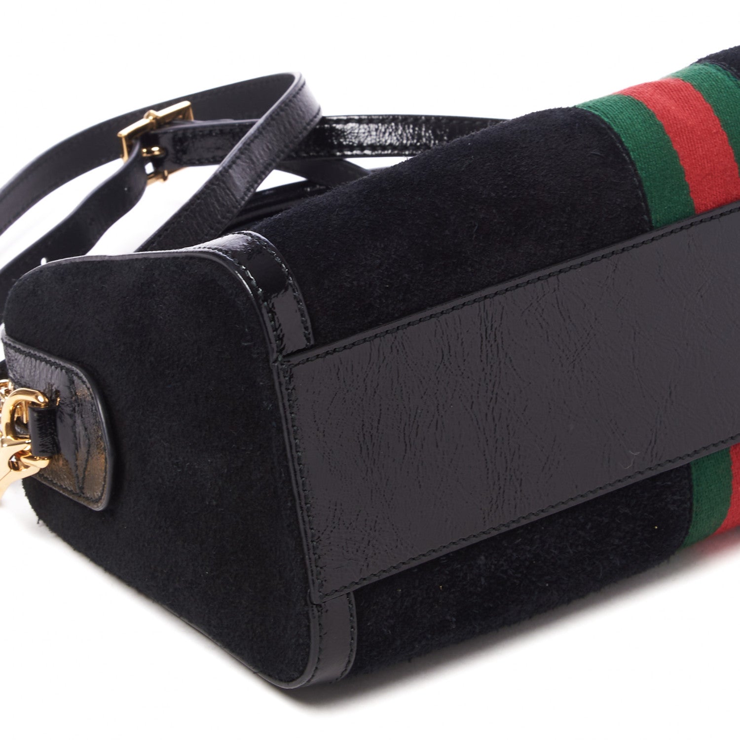 Gucci Suede Patent GG Web Medium Ophidia Boston Black 6 of 8