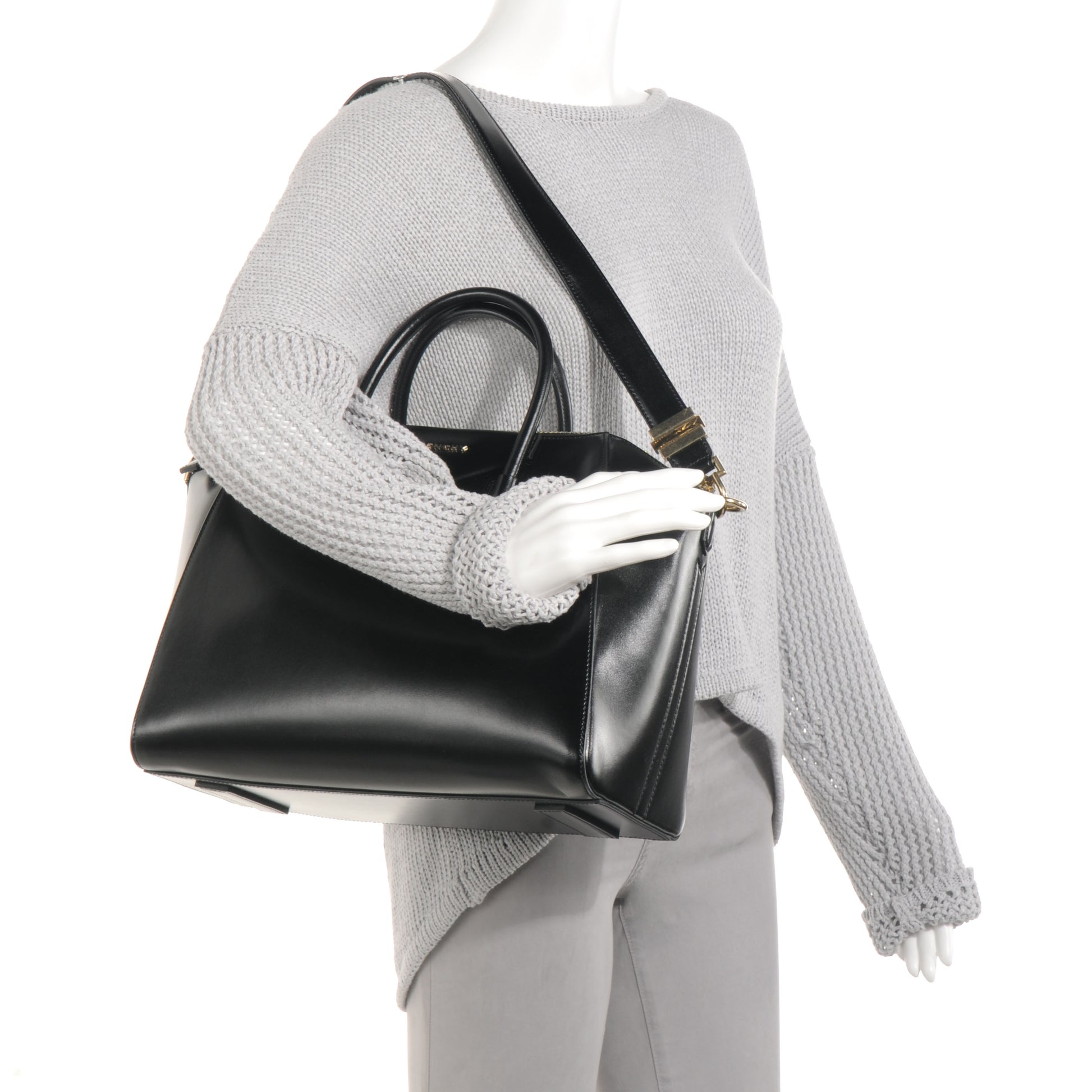 Givenchy Shiny Lord Calfskin Medium Antigona Black 2 of 11