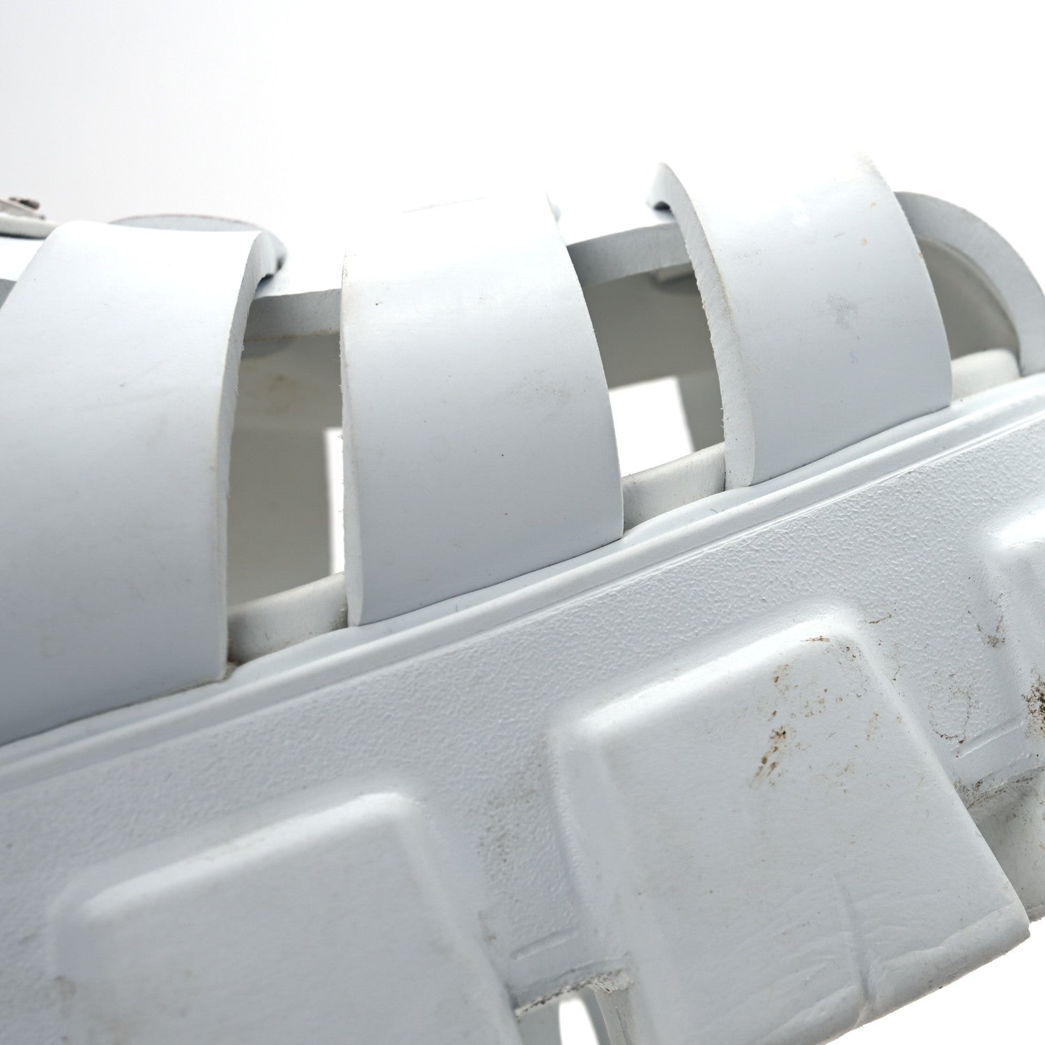 Prada Foam Rubber Metal Triangle Logo Monolith 55mm Cage Sandals 41 White 15 of 16