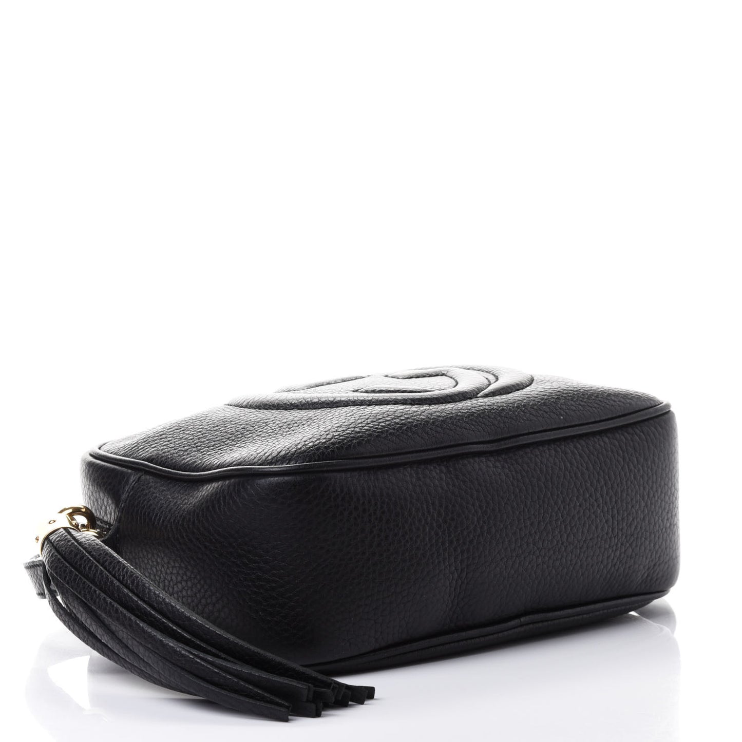 Pebbled Calfskin Small Soho Disco Bag Black