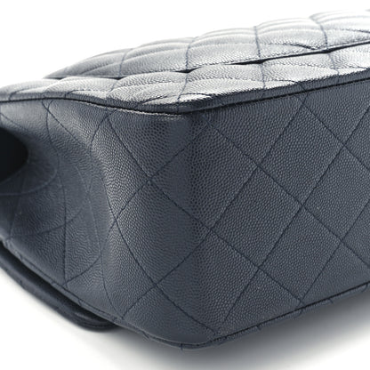 Chanel Caviar Quilted Jumbo Double Flap Navy Blue 11 of 12