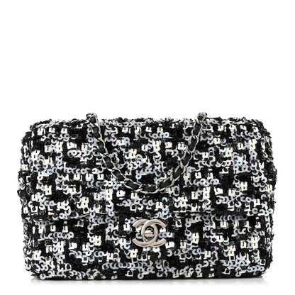 Chanel Sequin Lambskin Mini Flap Silver Black 1 of 10