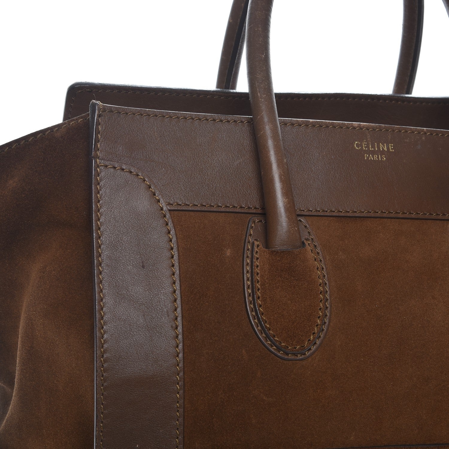 Celine Smooth Calfskin Suede Mini Luggage Khaki 14 of 20