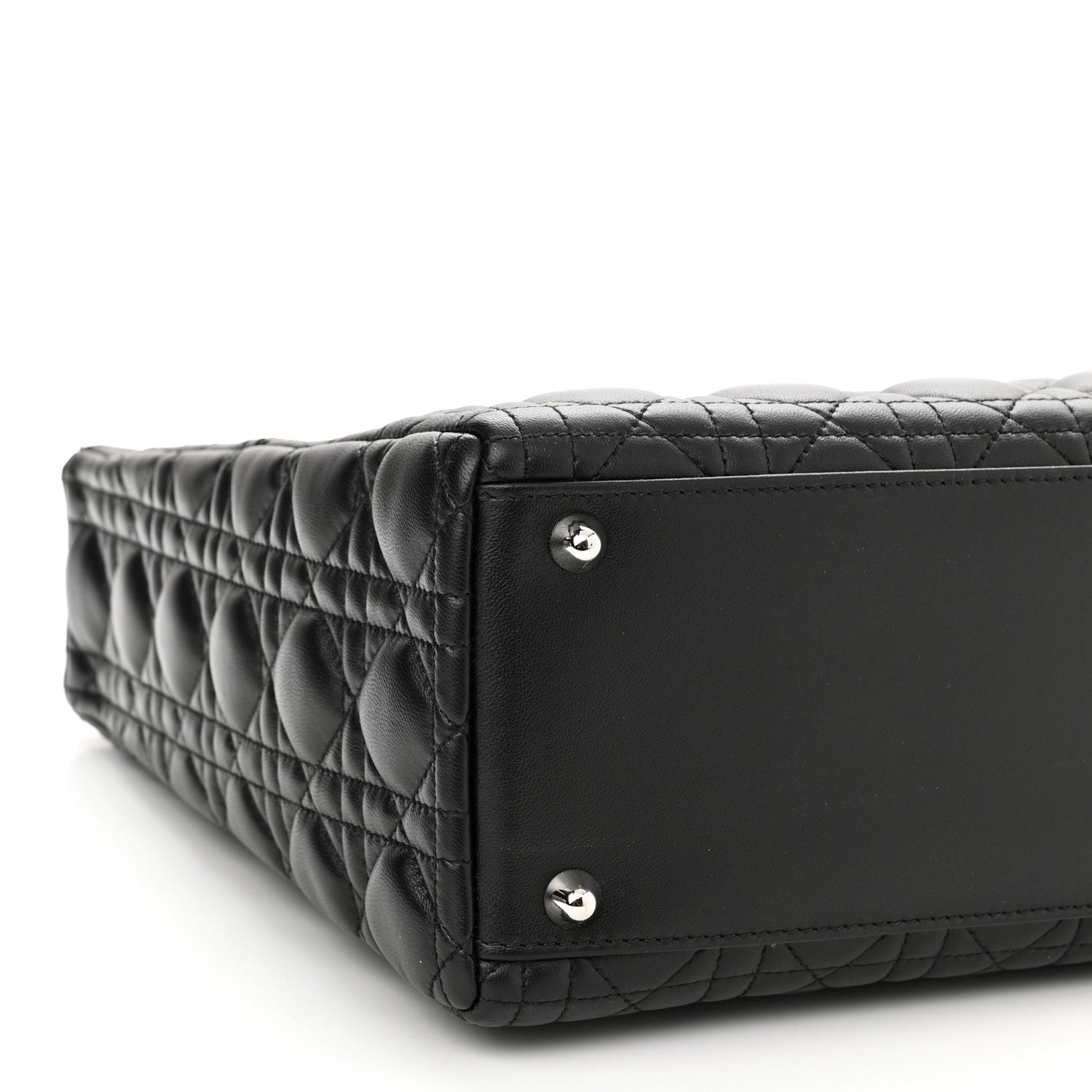 Christian Dior Lambskin Cannage Large Lady Dior Black 9 of 10