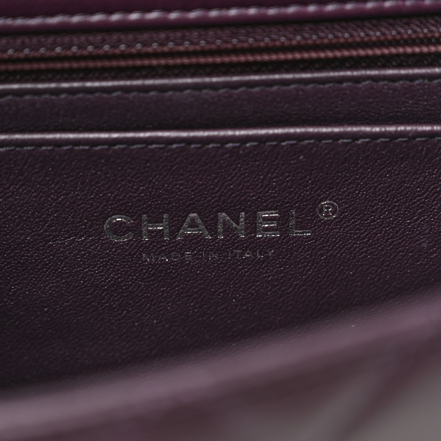 Lambskin Quilted Mini Rectangular Flap Dark Purple