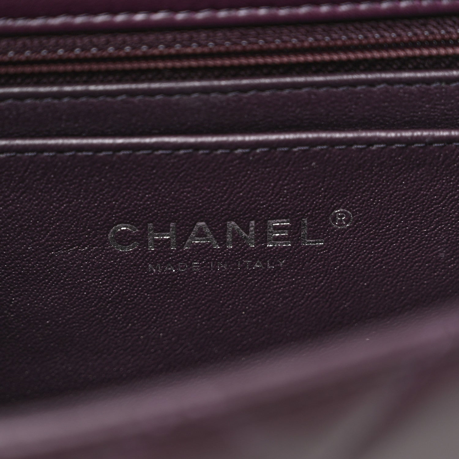 Chanel Lambskin Quilted Mini Rectangular Flap Dark Purple 6 of 11