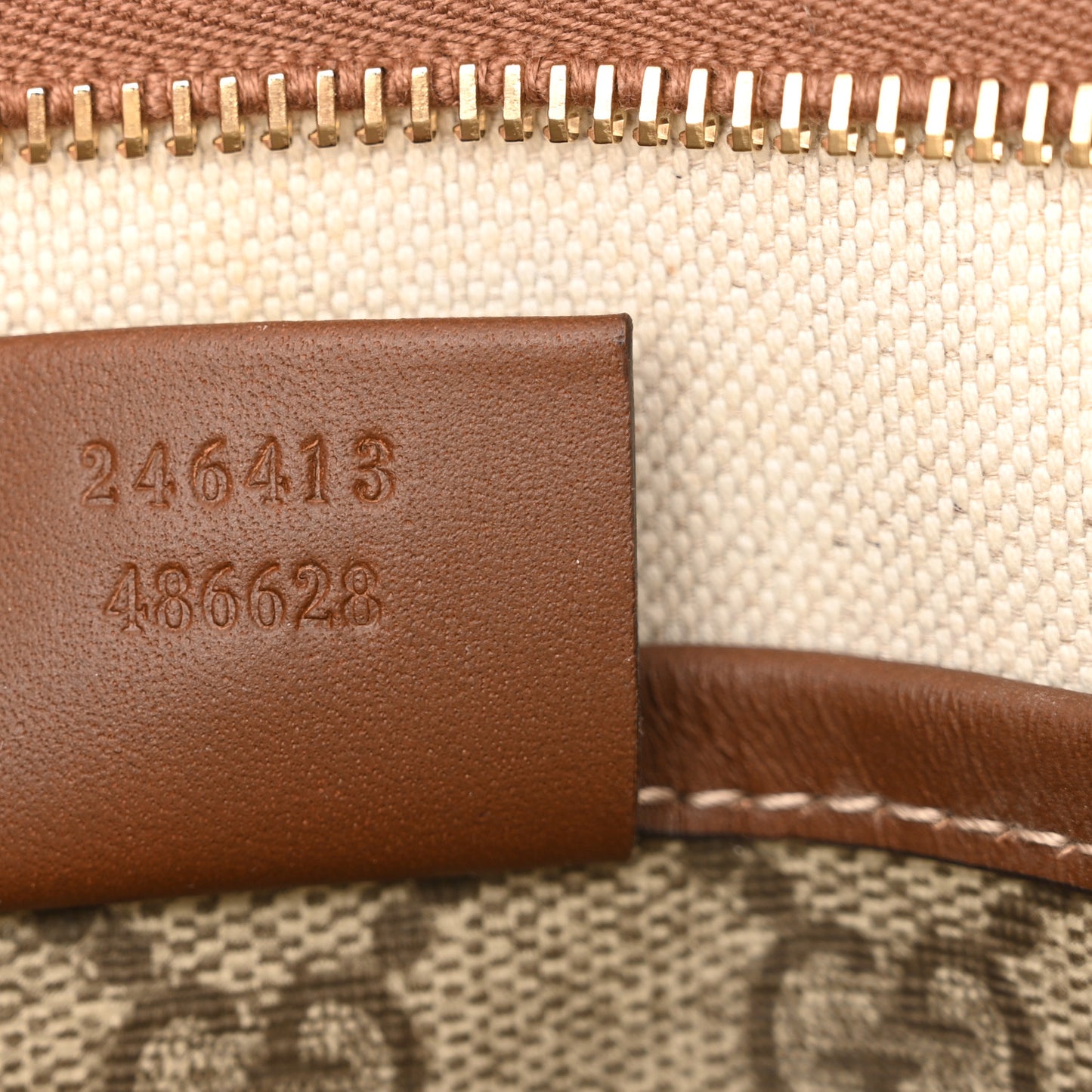 GG Plus Monogram Signature Web Loop Messenger Brown