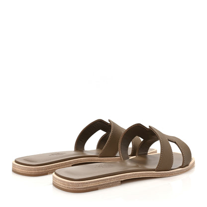 Hermes Epsom Oran Sandals 37.5 Etoupe 4 of 9